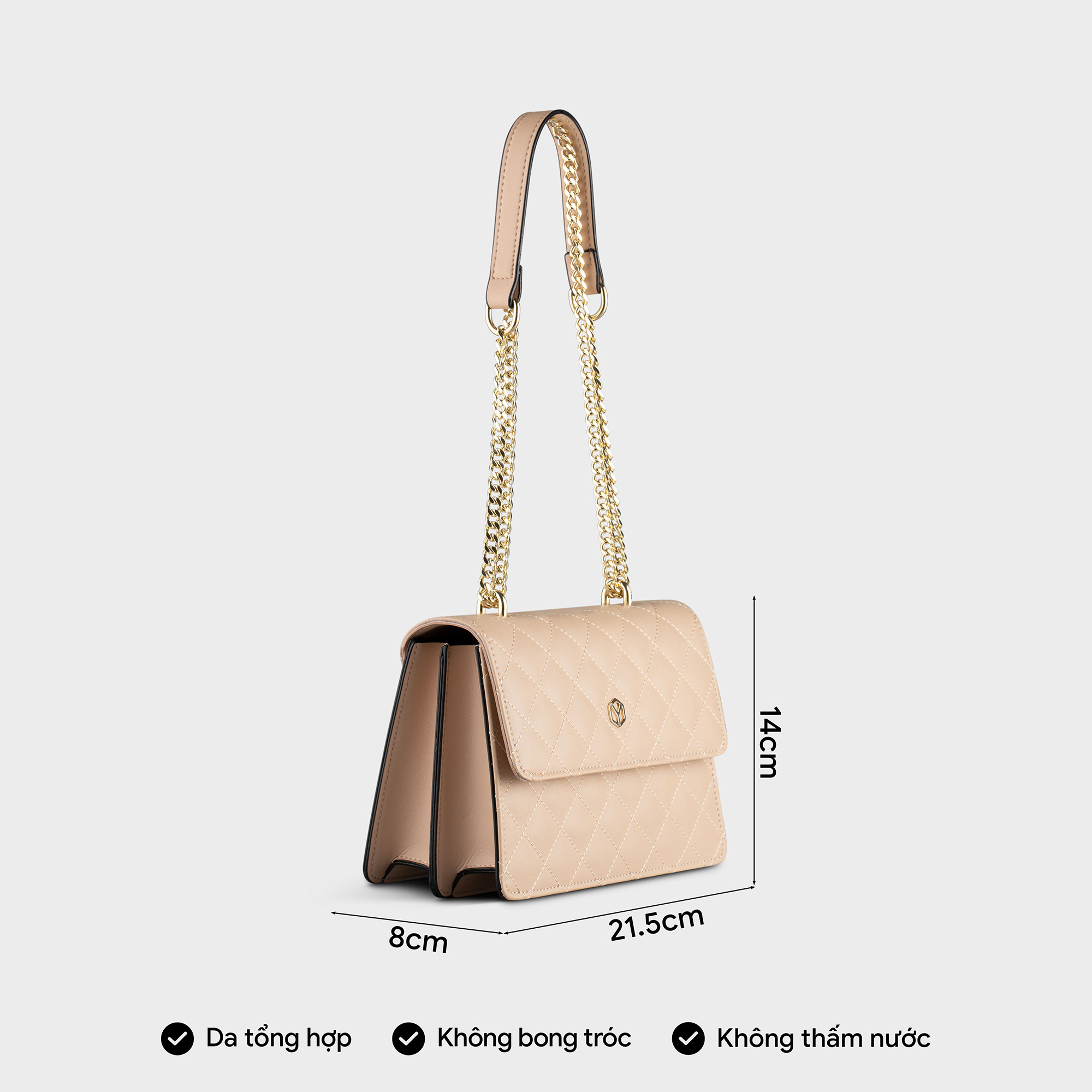 Túi Yuumy ( Thời trang nữ thiết kế trần trám size 22 - Túi đeo chéo da Seasand YN136 )