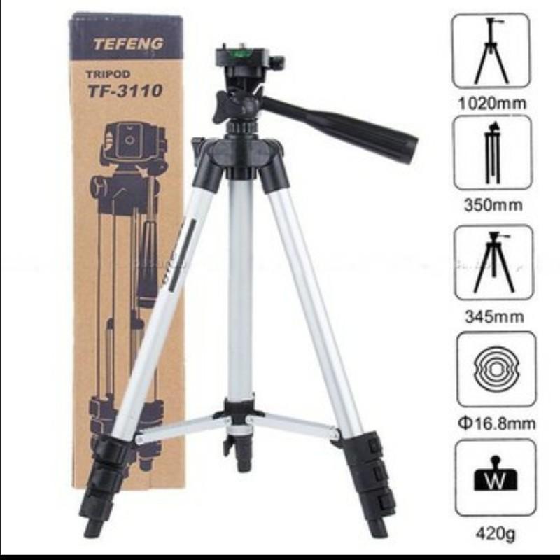 Gậy 3 chân chụp hình máy ảnh, điện thoại Tripod TF - 3110, Tripod chụp ảnh livetream, Chân đế điện thoại quay tiktok