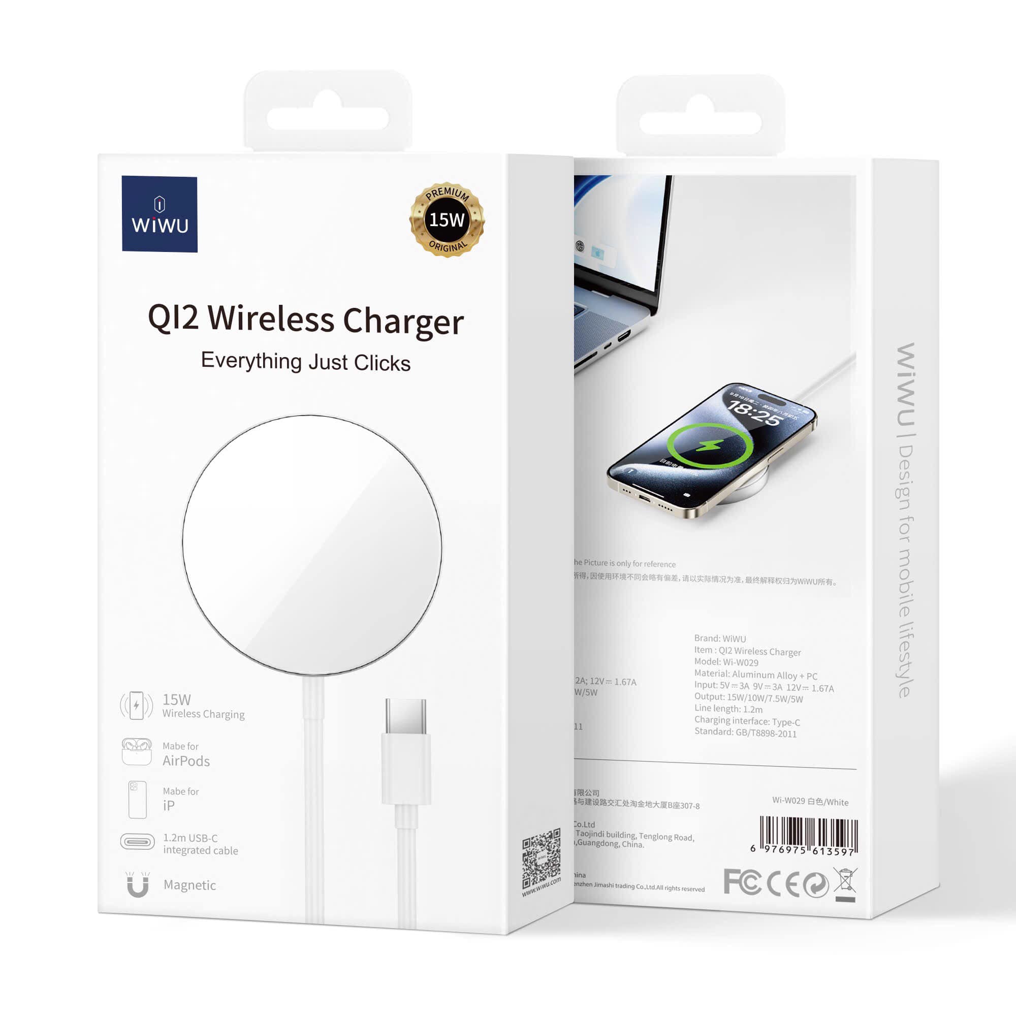 Dock sạc không dây Wi Wu Q12 Wi-W029 - hàng chính hãng