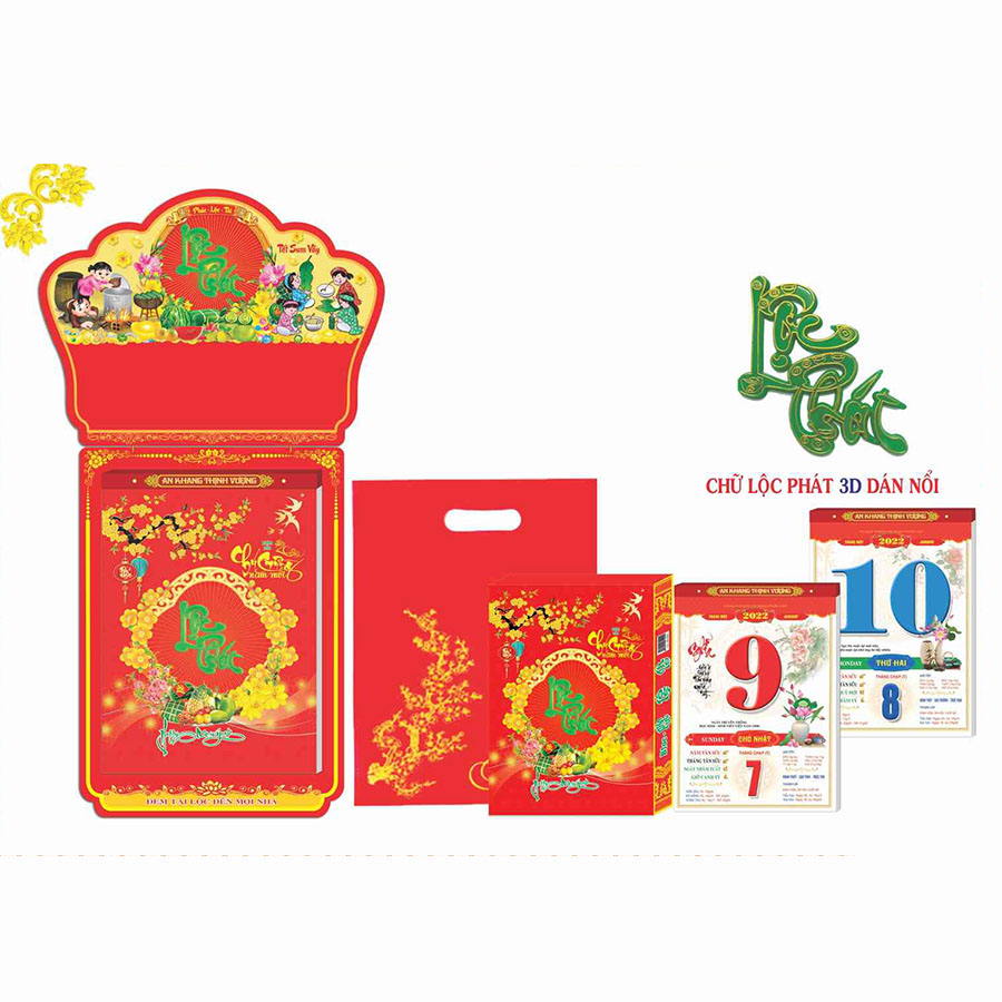 Lịch Bloc Siêu Đại 2022 (20x30cm) - Lộc Phát Trường Hưng - HTV12