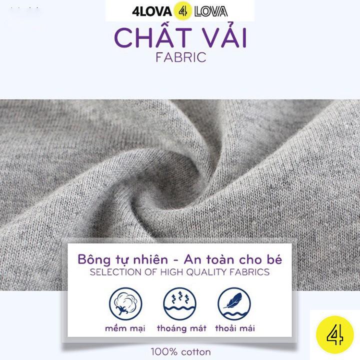 Áo thun dài tay 4LOVA cổ tròn chất cotton an toàn, bền, đẹp cho bé trai