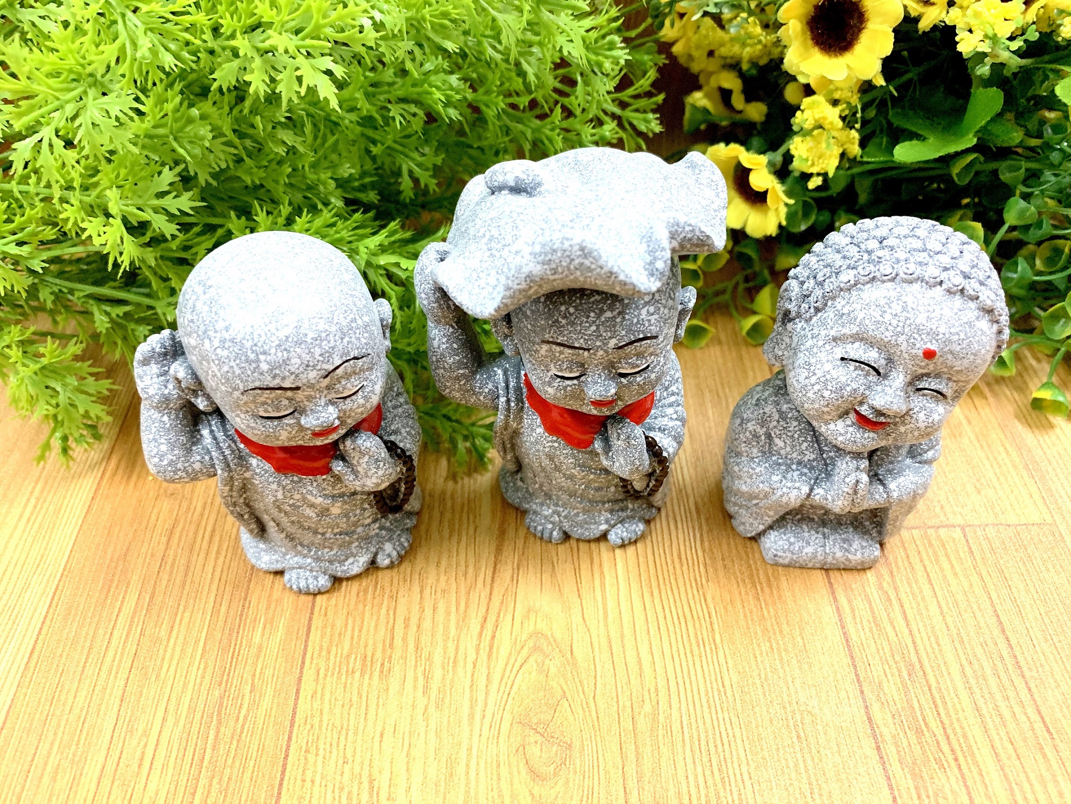 Bộ 3 Tượng Chú Tiểu Tam Đa Tài Lộc Niệm Phật