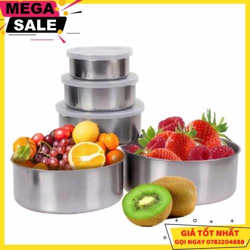 Bộ Cà Mèn Giữ Nhiệt Inox 5 Món Có Nắp - Giao Hàng Toàn Quốc