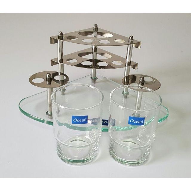 Kệ đựng ly, bàn chải, kem đáng răng Inox 304