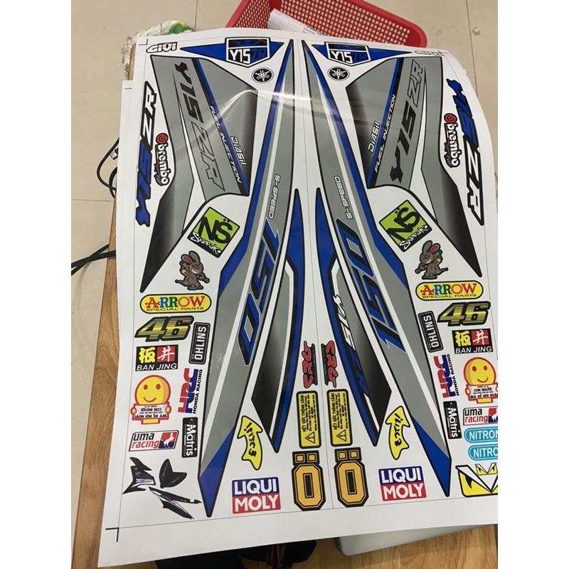 Tem rời dành cho Exciter 150 Y15ZR bạc xanh đen