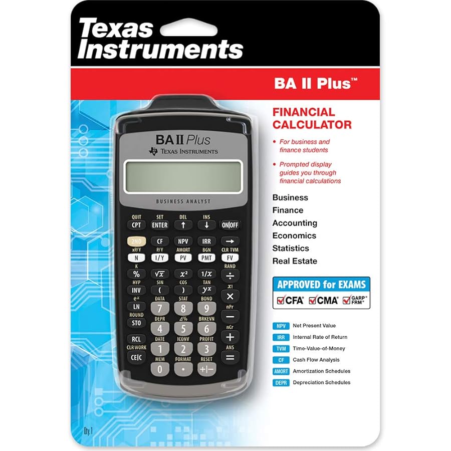 Máy tính Tài chính, CFA, FRM - Texas Instruments BA II Plus