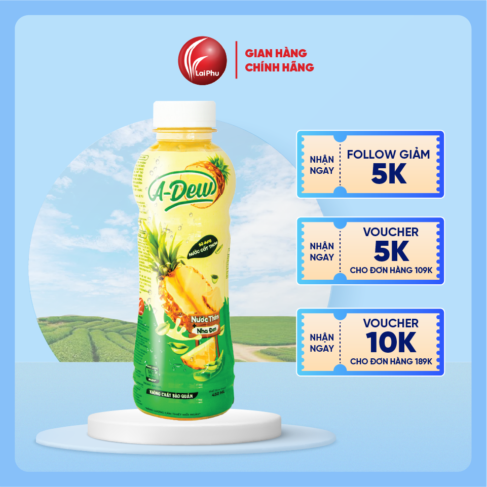 Nước Thơm Nha Đam A-Dew Chai 450ml - Thùng 24 Chai