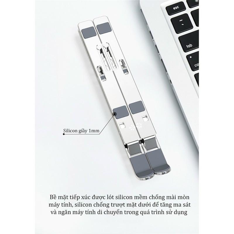 Giá đỡ Laptop MacBook Ipad bằng nhôm có thể điều chỉnh độ cao, gập lại được Techroom