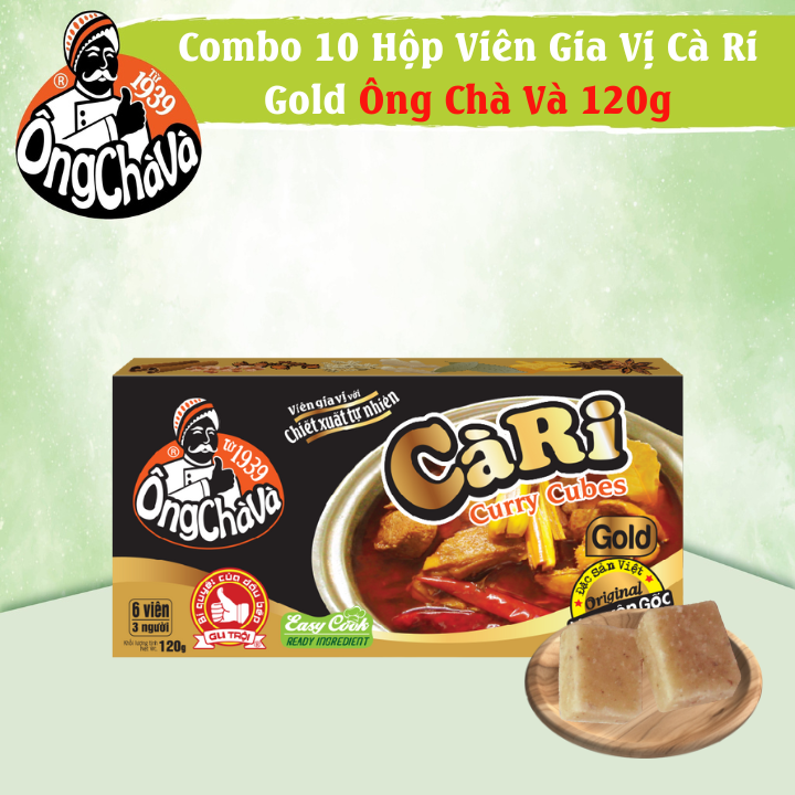 Combo 10 Hộp Viên Gia Vị Cà Ri Ông Chà Và Gold 126g