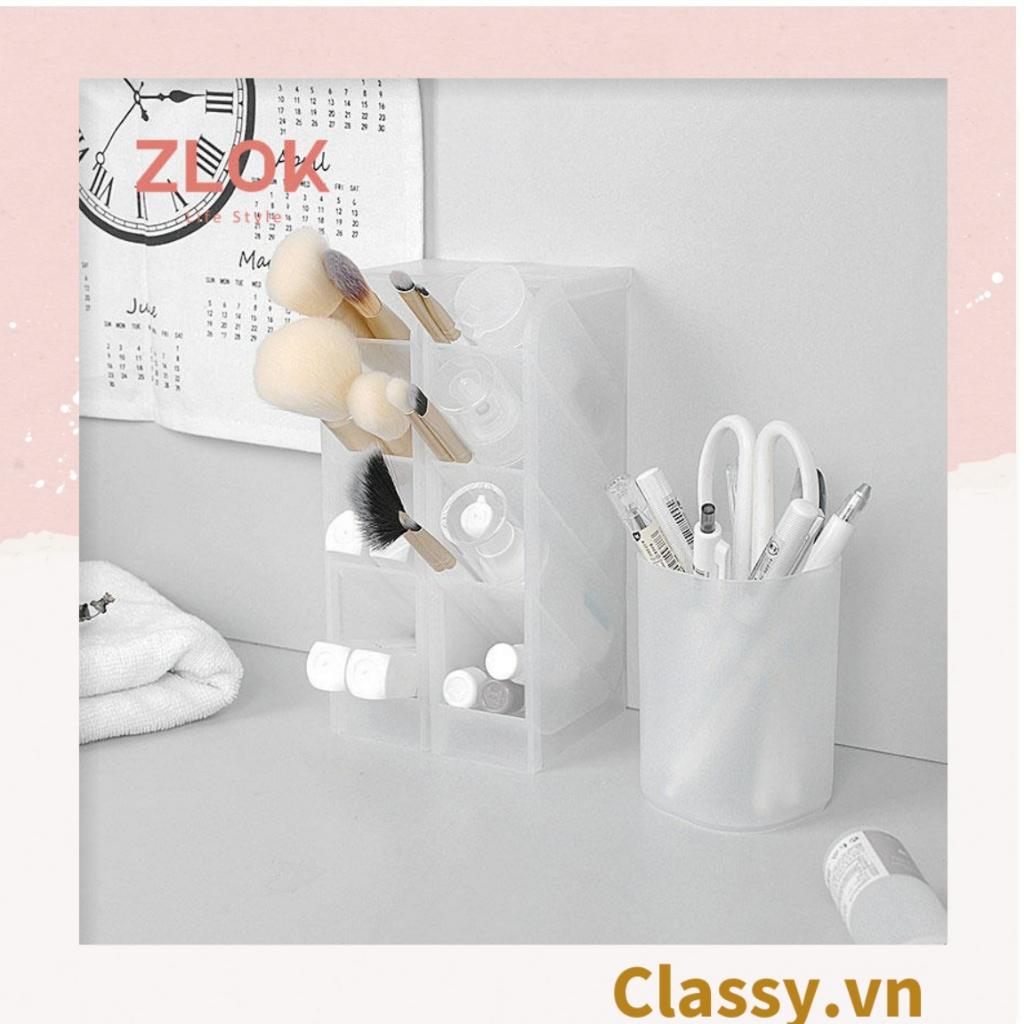 Hộp đựng bút Classy để bàn, đựng đồ trang điểm, phụ kiện trơn cổ điển PK1528