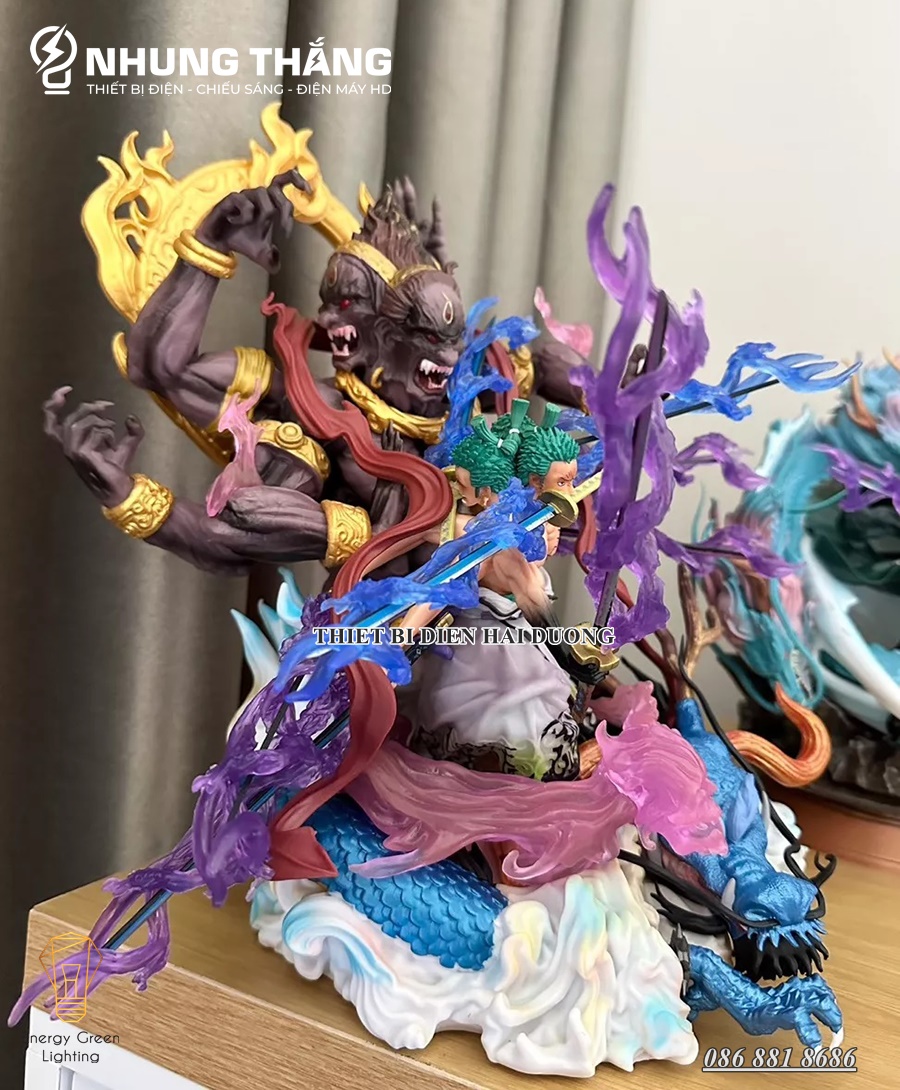 Mô Hình One Pice Zoro Quỷ thần Asura Kyutoryu - 3 Đầu - 6 Tay- 9 Kiếm Siêu Chất OP-004 - Cao 38cm - CÓ VIDEO