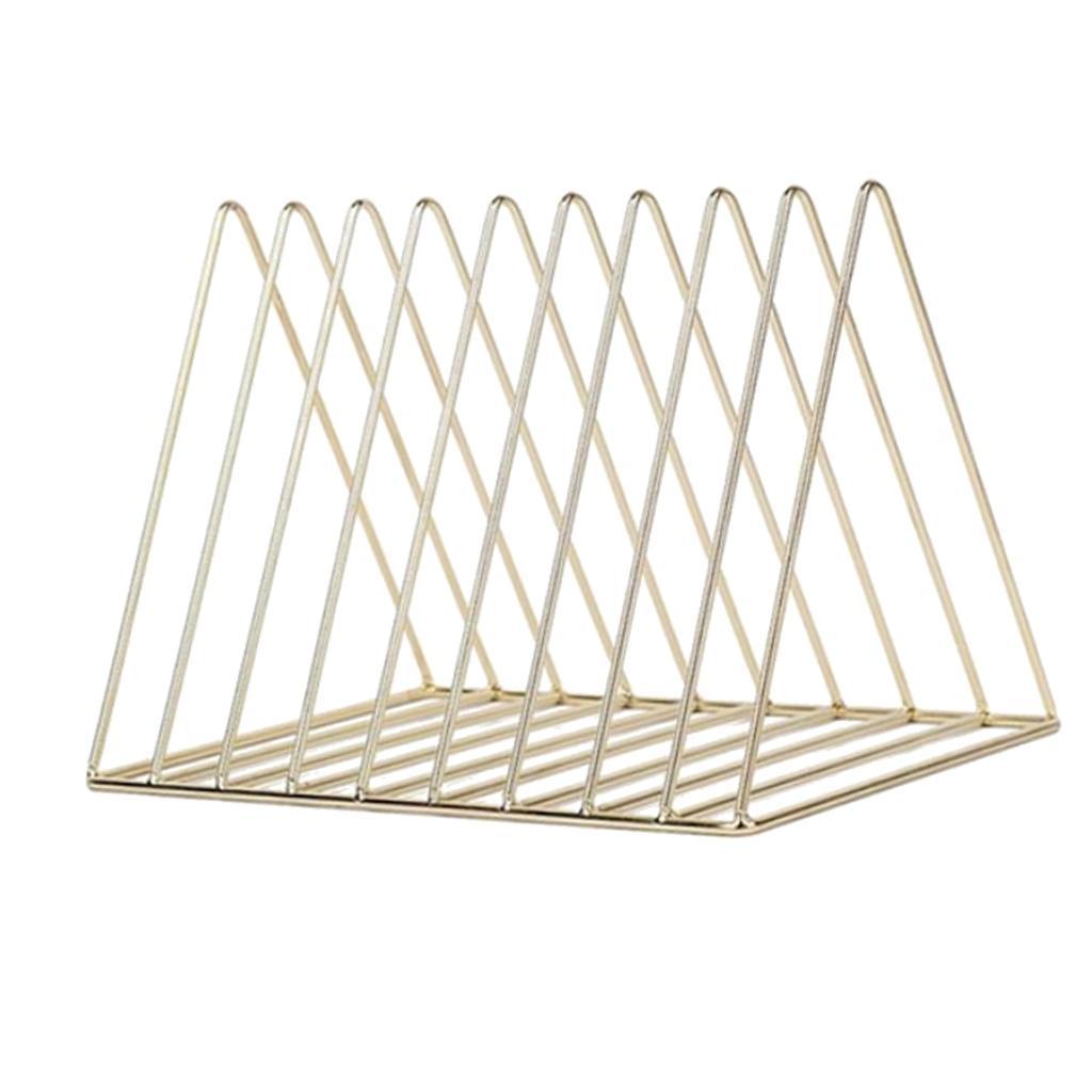 2x Desktop Book Magazine Shelf Holder Bookshelf for Home Office Decor Gold