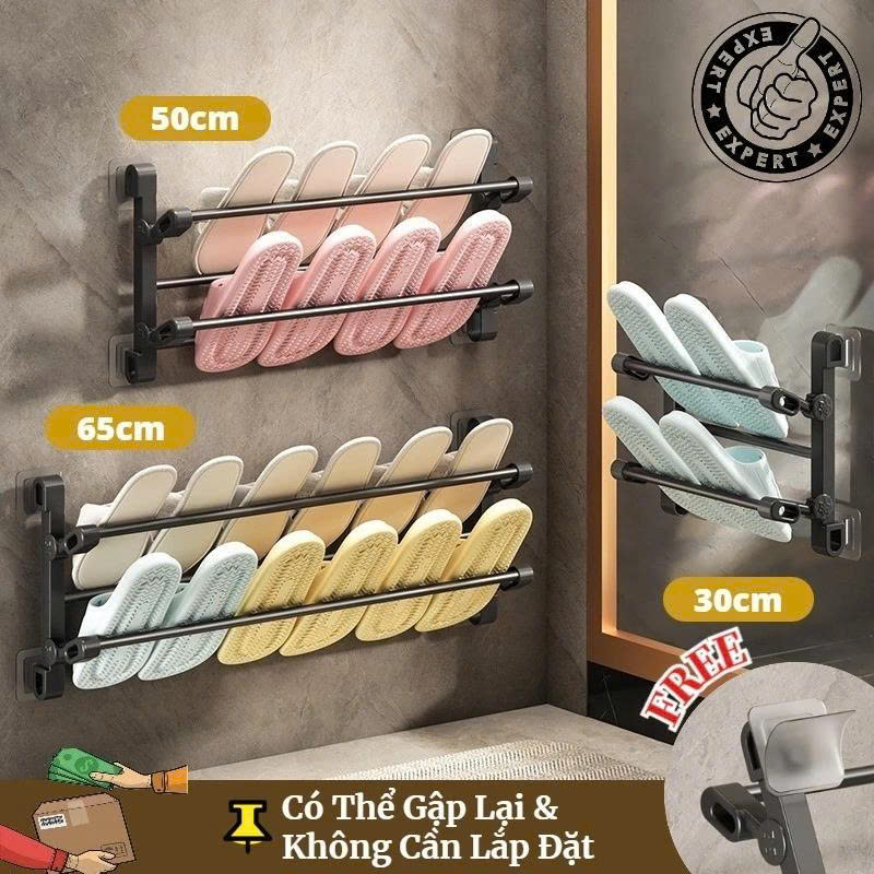 Kệ Để Giày Dép Dán Tường 2 Tầng 65cm, Giá Treo Giày Thông Minh Tiết Kiệm Diện Tích, Tặng Miếng Dán Chắc Chắn- HÀNG CHÍNH HÃNG MINIIN