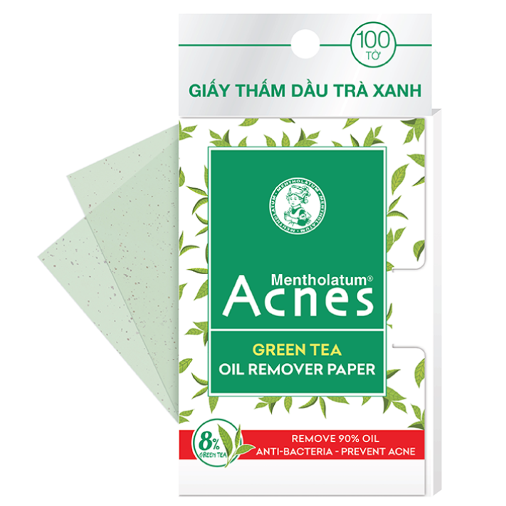 Giấy thấm dầu trà xanh Acnes Oil Remover Paper Green Tea 100 tờ