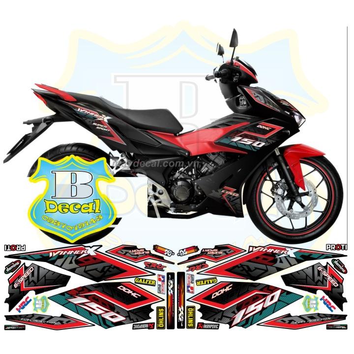 Tem rời xe winner X đỏ đen nhám 30343