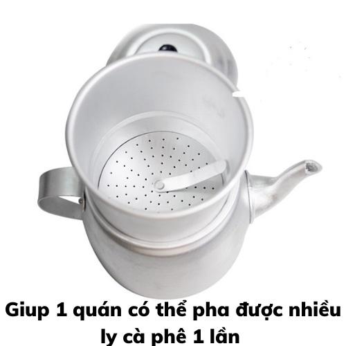 ấm phin pha cà phê nhôm giày lọc ủ cà phê 100-200 gram có ấm và vòi rót tiện lợi cao cấp đảm bảo sử dụng tại nhà