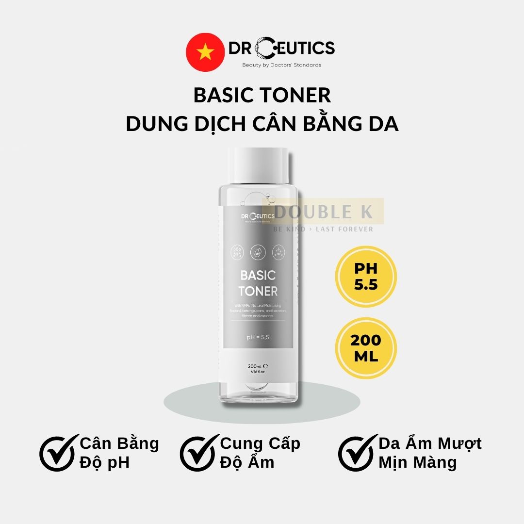 DrCeutics Basic Toner - Dung Dịch Cân Bằng pH, Cấp Ẩm Cho Da - Double K