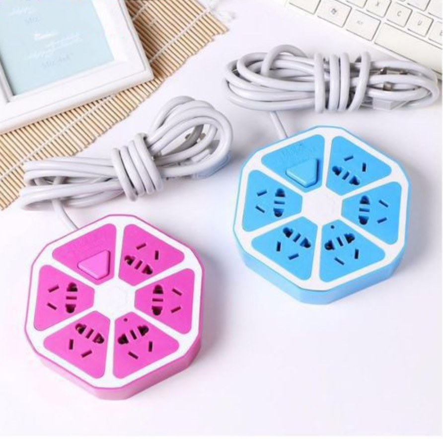Ổ cắm điện hình lục giác tiện dụng - Ổ cắm điện 5 ổ cắm kèm ổ USB