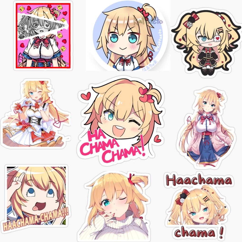 Ảnh Sticker Akai Hatto 30-60 cái ép lụa khác nhau/ Hình dá Vtuber Hololive Akai Hatto