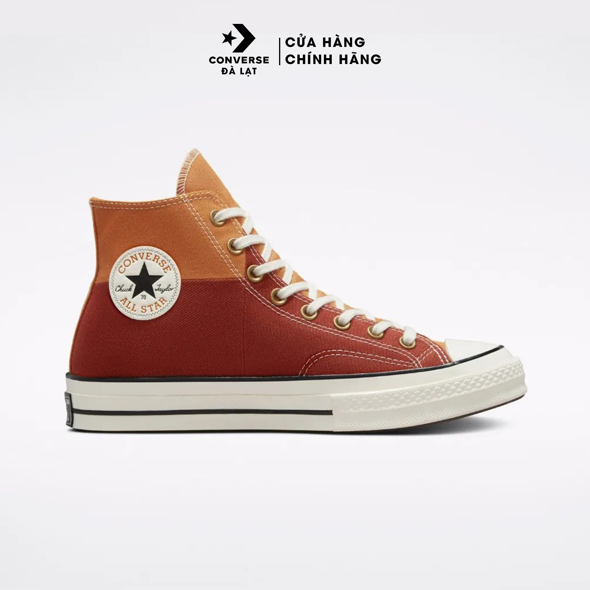 Giày Converse nam nữ cao cổ phối nâu Chuck 70 Color blocked A02552C