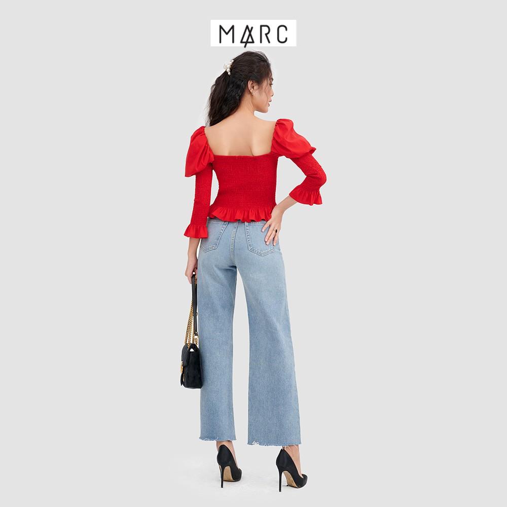 Áo kiểu nữ MARC FASHION tay dài phồng vai nhấn smocking