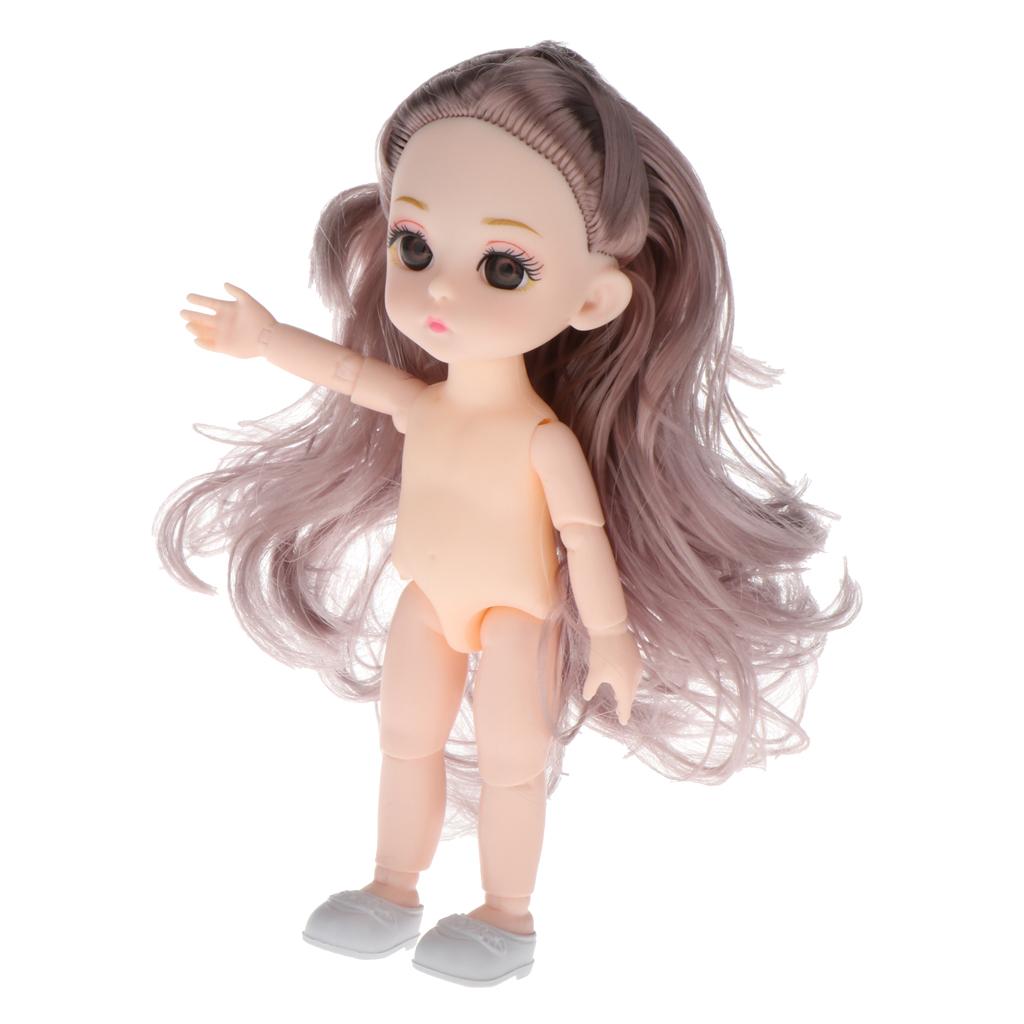 2Pcs 16cm  Doll Body DIY Parts White Skin 13 Joints Flexible Doll Toy