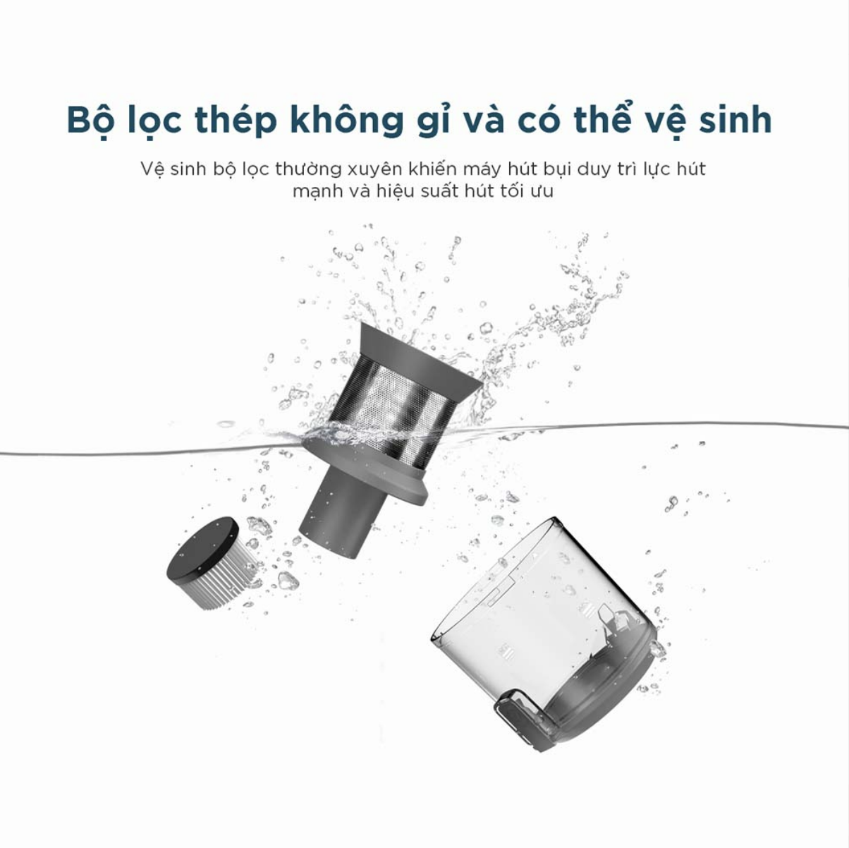 Máy Hút Bụi Không Dây Xiaomi Redkey P9 Công Nghệ Giảm Ồn 5 Cấp Lực Hút 30.000 Pa Công Suất 350 W - Hàng Chính Hãng