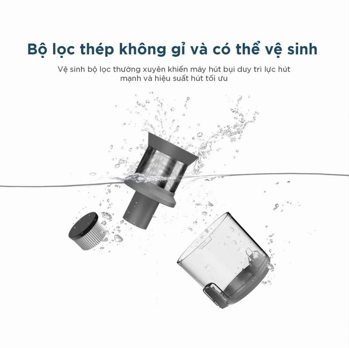 Máy Hút Bụi Không Dây Cầm Tay XIAOMI REDKEY P9 Công Nghệ Giảm Ồn 5 Cấp Thời Gian PIN 60 Phút Diện Tích Sử Dụng 150m2 Lực Hút 30.000 Pa Công Suất 350 W - Hàng Chính Hãng