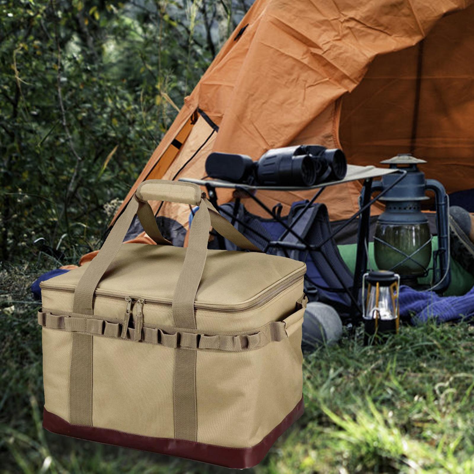 Camping Storage Bag Foldable Picnic Storage Tote with Zipper for Hiking