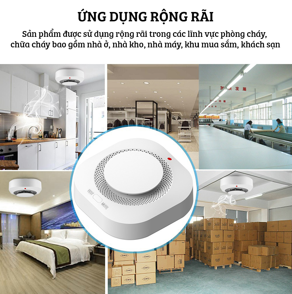 Thiết Bị Báo Khói, Cảm Biến Báo Cháy Độc Lập Cảnh Báo Qua Điện Thoại DAMAS H125 - Hàng Chính Hãng