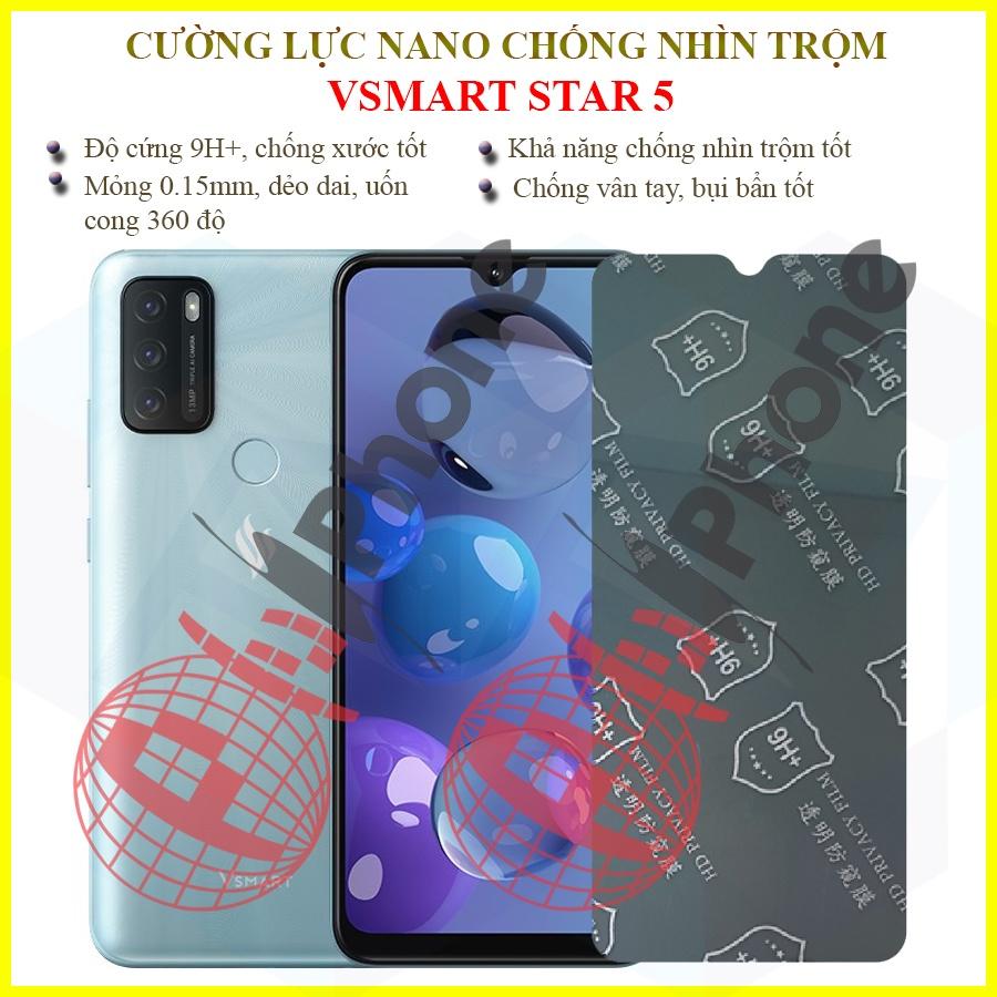 Dán chống nhìn trộm dành cho  Vsmart Star 5 - Dán cường lực dẻo nano 9H+