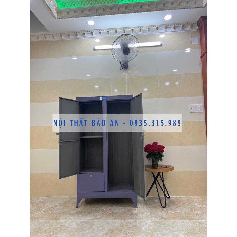 Tủ sắt quần áo cao 1m6 ngang 90cm xám - TSDT13