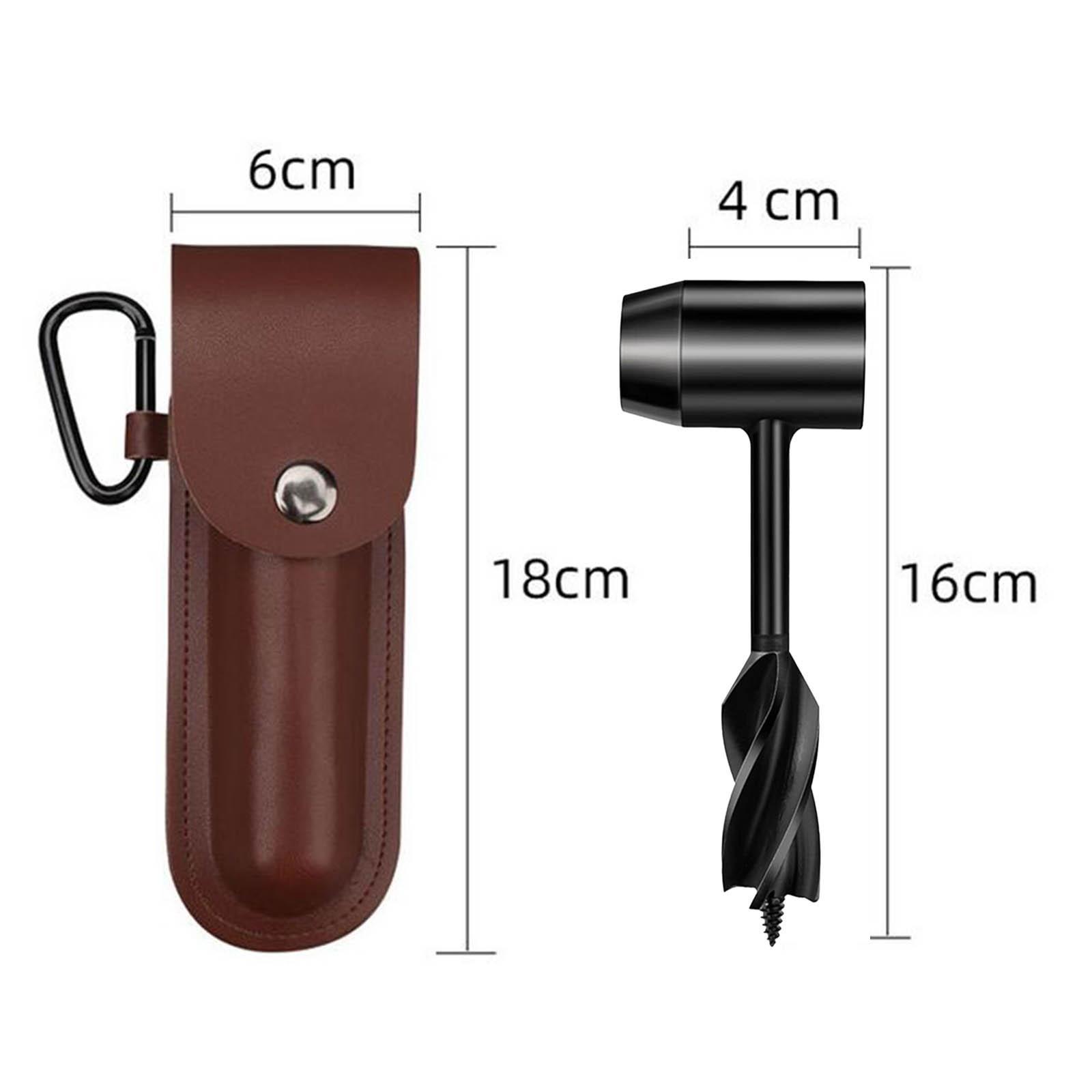 Hand Wood Auger Drill Bit Wrench Survival Emergency Tool for Camping Backpacking