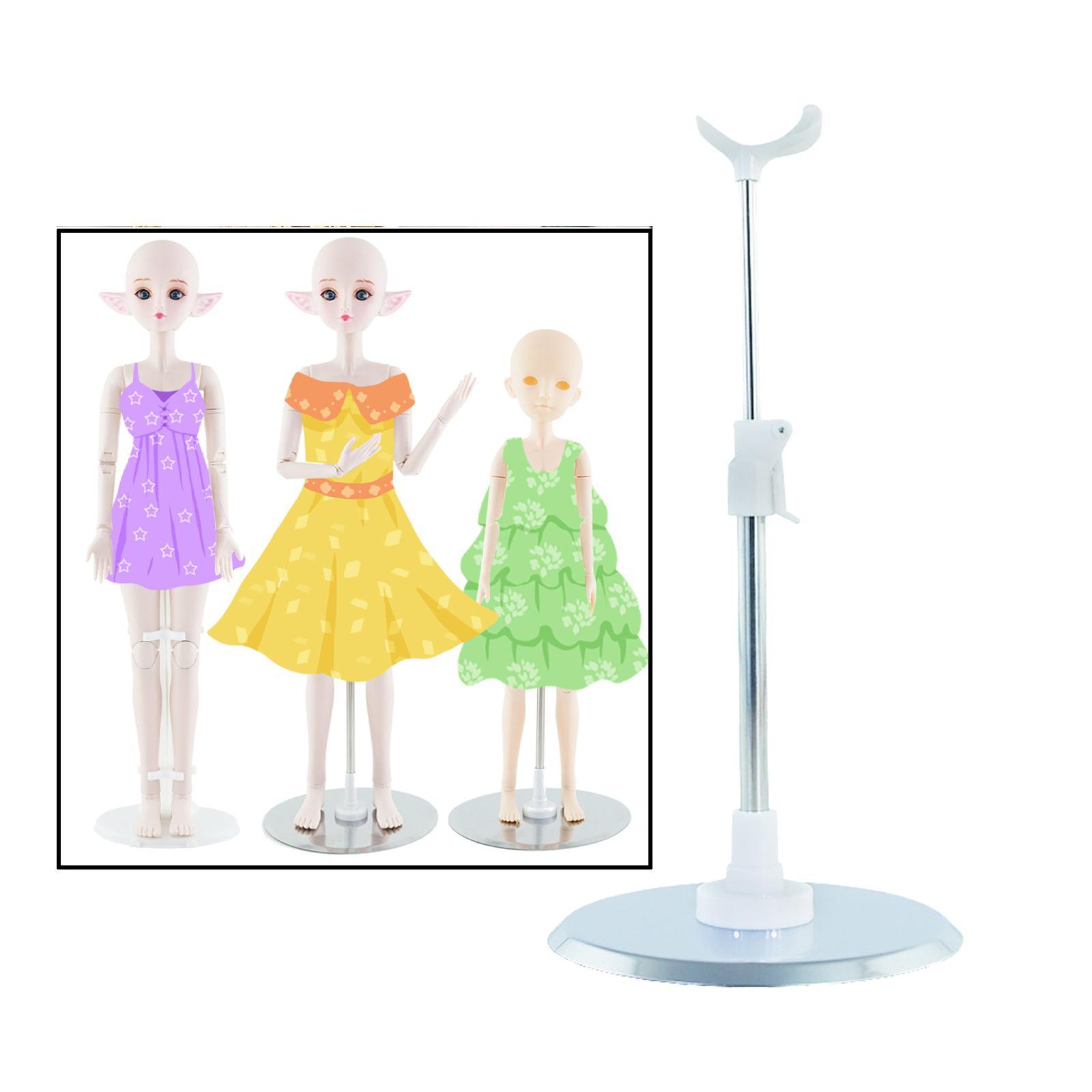 Doll Stand, Stainless Steel +  Doll Display Holder for1/3, 1/4 BJD Dolls