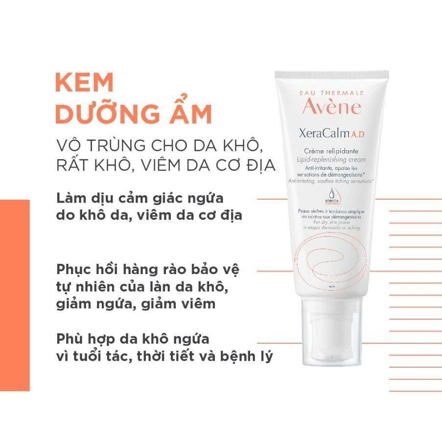Kem Dưỡng Avène Giảm Khô Ngứa Cho Da Viêm Thể Tạng XERACALM A.D CREAM 200ml