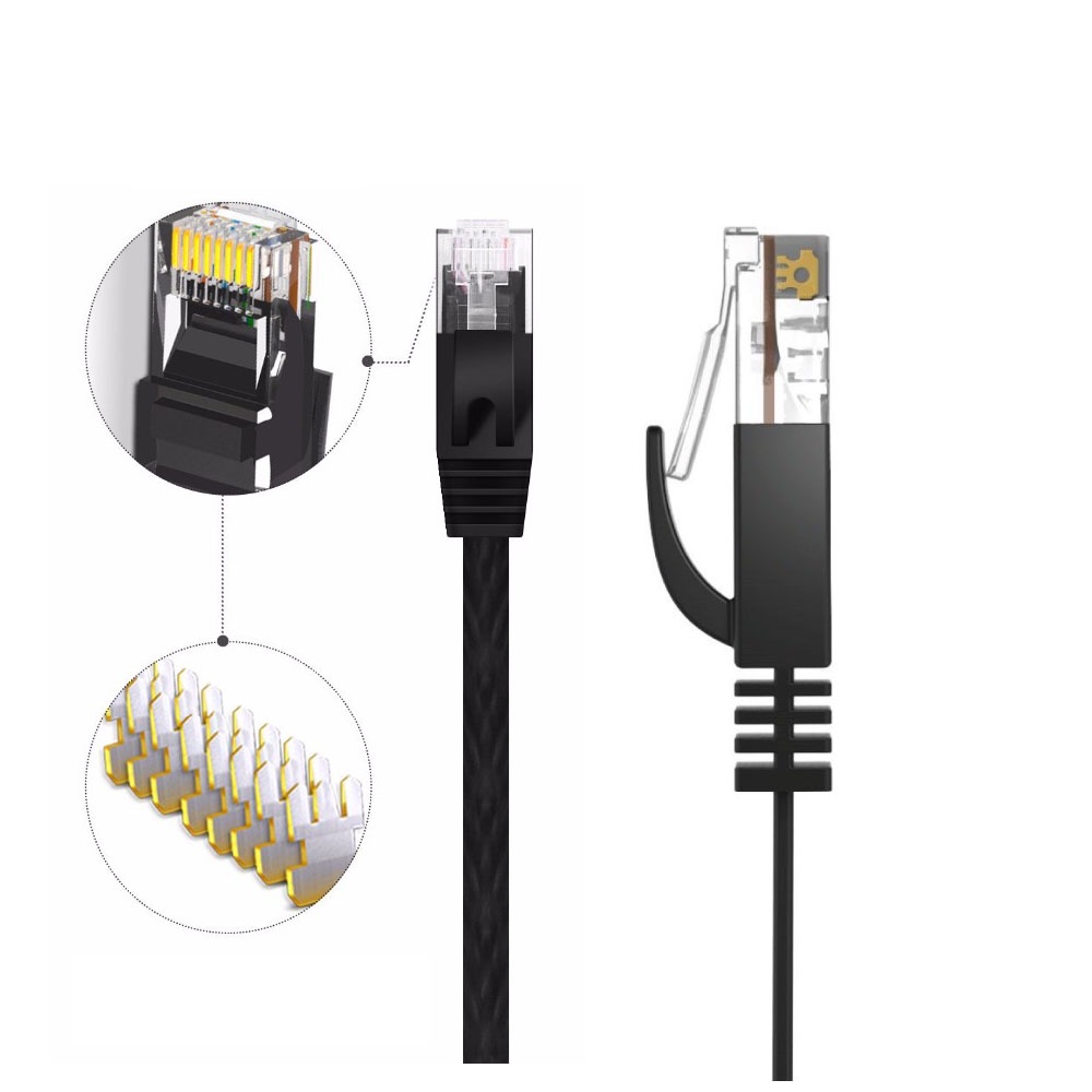 Dây cáp mạng LAN RJ45 chuẩn Cat 6 siêu mỏng tốc độ cao cho máy tính bàn PC Laptop