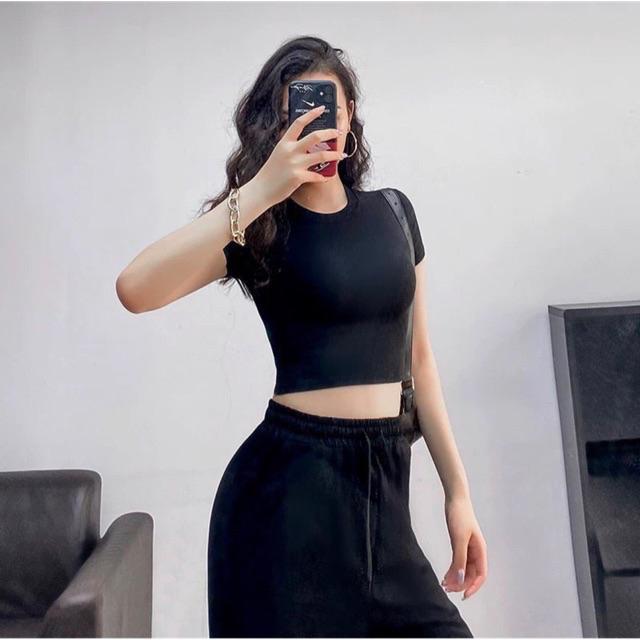 Áo Croptop Basic cổ tròn tay ngắn 20186