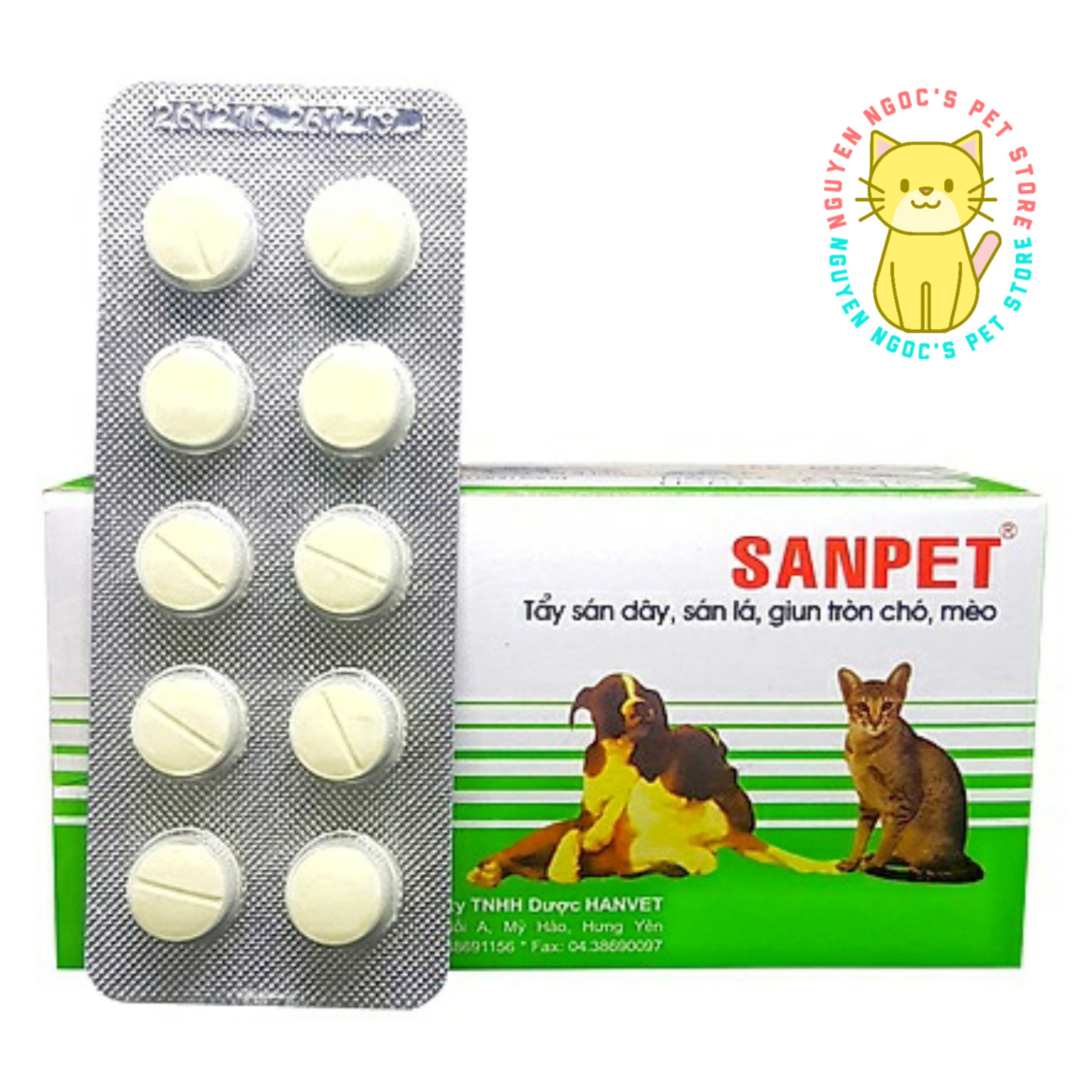 HV SanPet - Hộp 100 viên ngăn ngừa giun sán dùng cho chó mèo