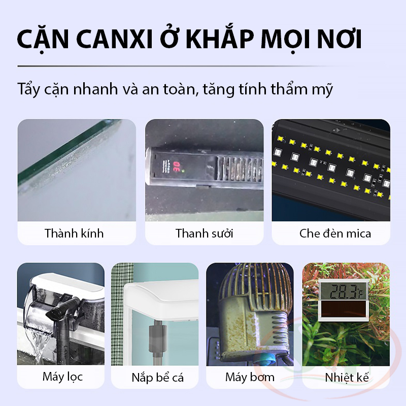 Tẩy cặn canxi Biozym Tank Scale Cleaner vệ sinh vết ố bể kính thủy sinh cá tép cảnh