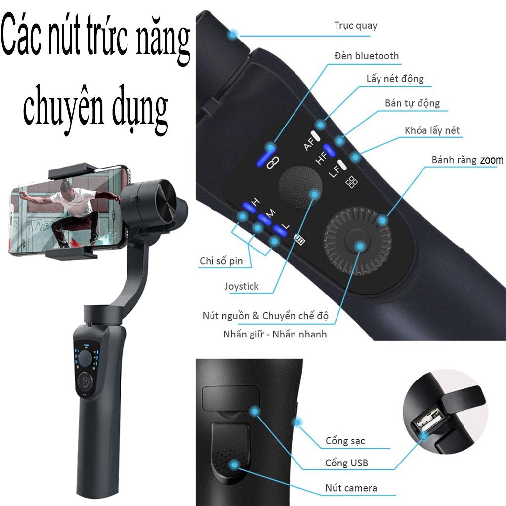 Gậy chống rung gimbal S5B/F6 - chống rung cực độ điều khiển 4 chiều dễ dàng, Gậy quay phim điện thoại tự động cân bằng