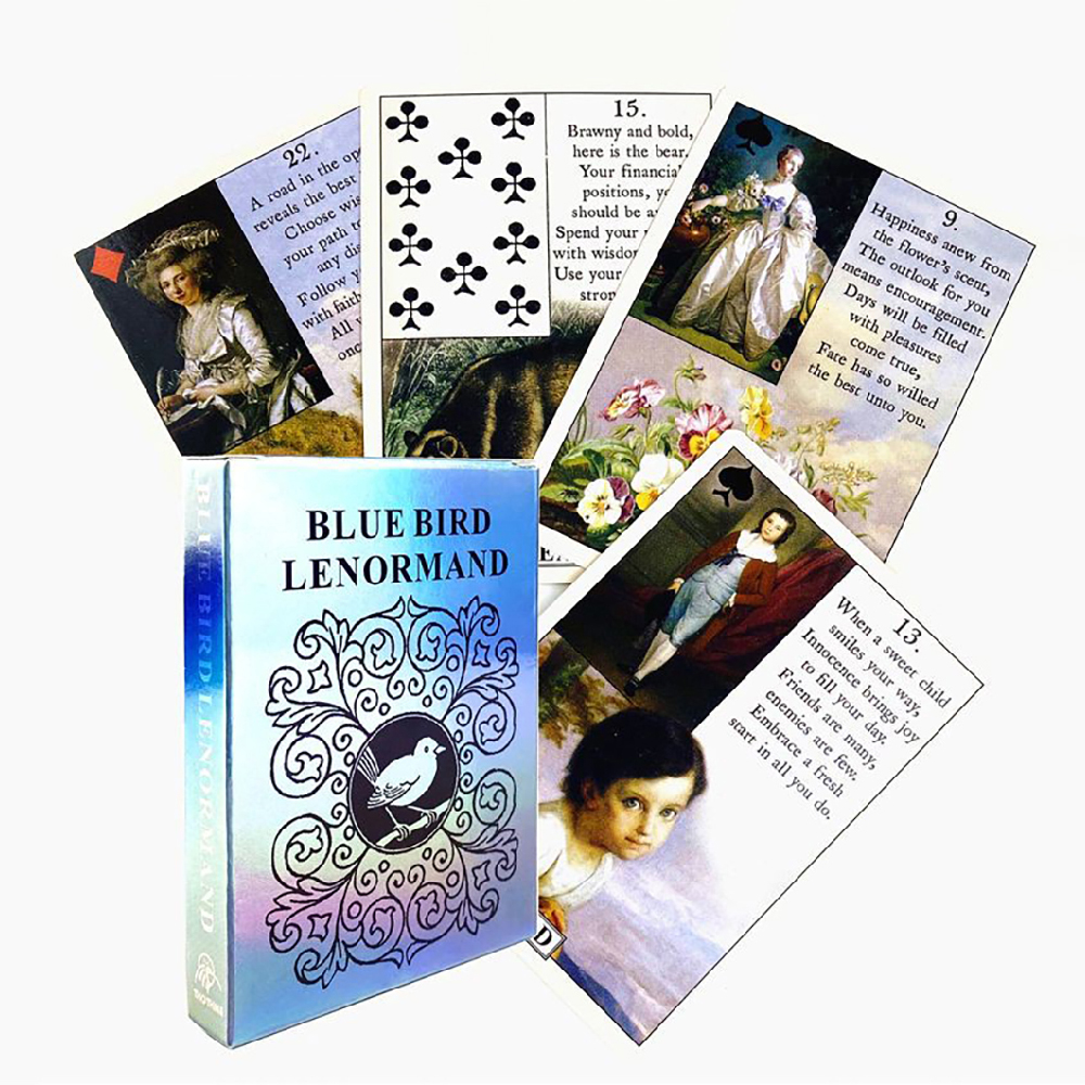 Bài Lenormand Blue Bird Óng Ánh Tặng Đá Thanh Tẩy