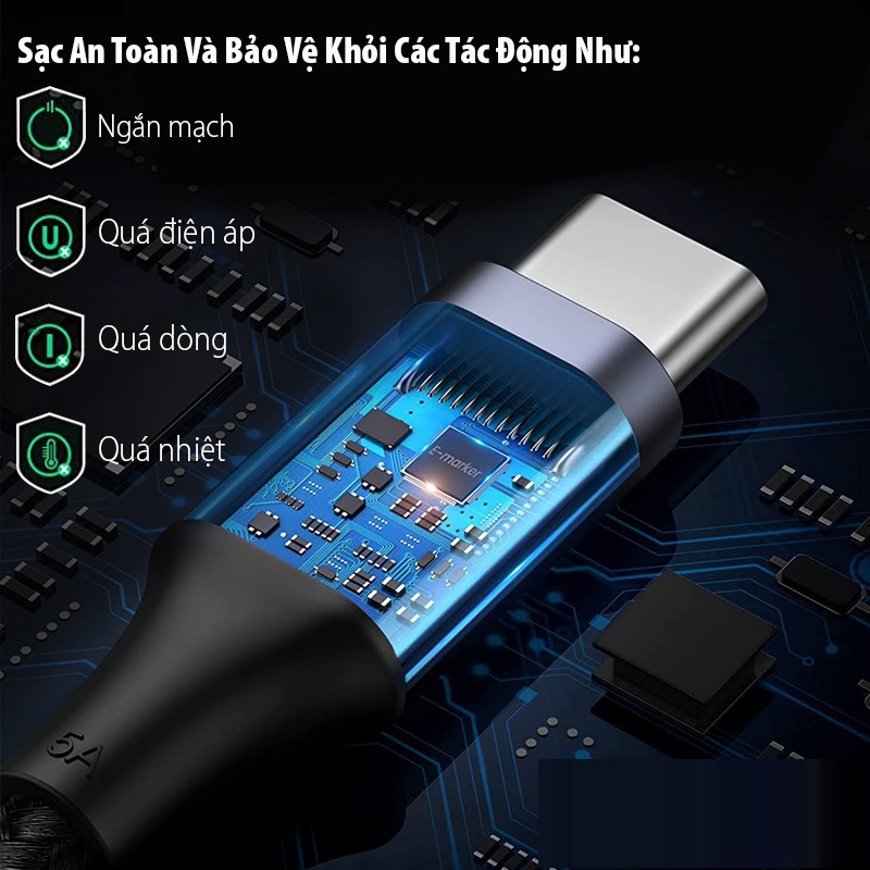 Cáp USB-C to USB-C hỗ trợ sạc nhanh 100W dài 1M Ugreen 70427 - Hàng Chính Hãng