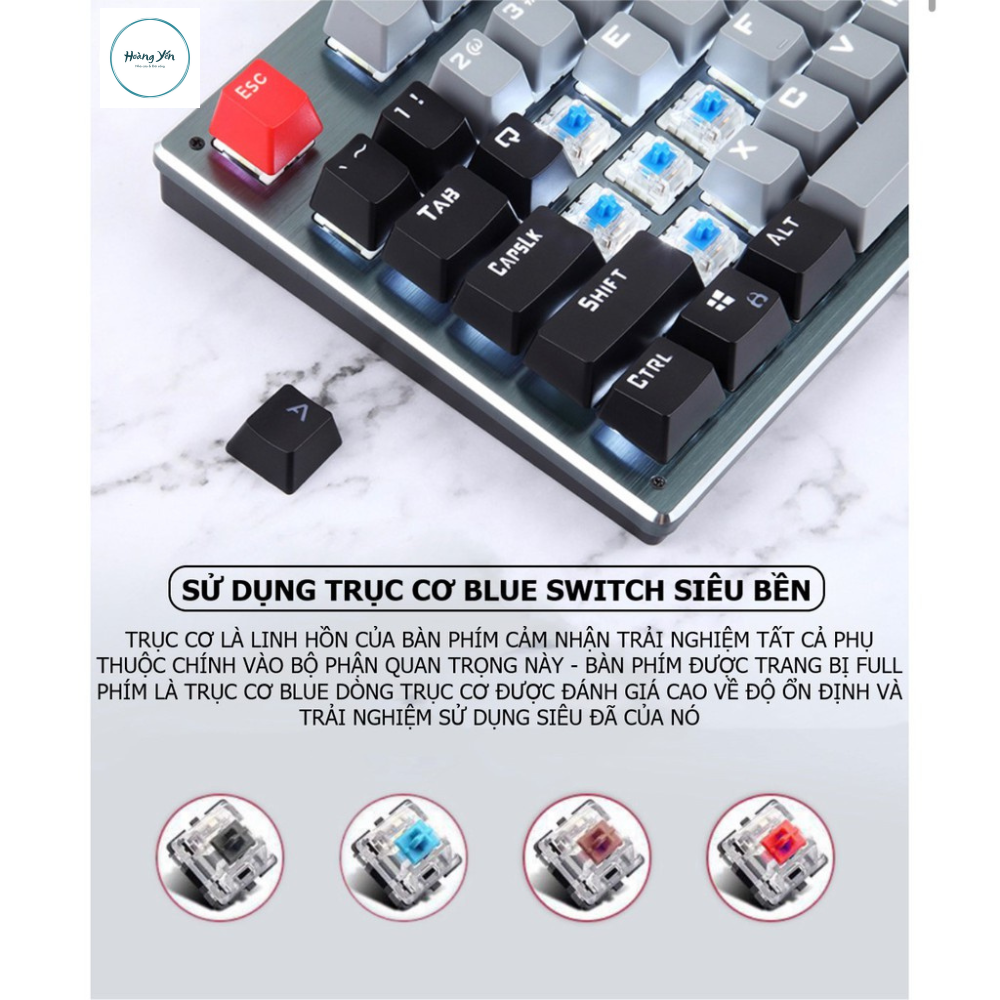 Bàn phím CƠ Bluetooth Không Dây Pin Sạc K950 PRO Nâng Cấp 2022 FULL LED blue switch cho máy tính pc laptop điện thoại