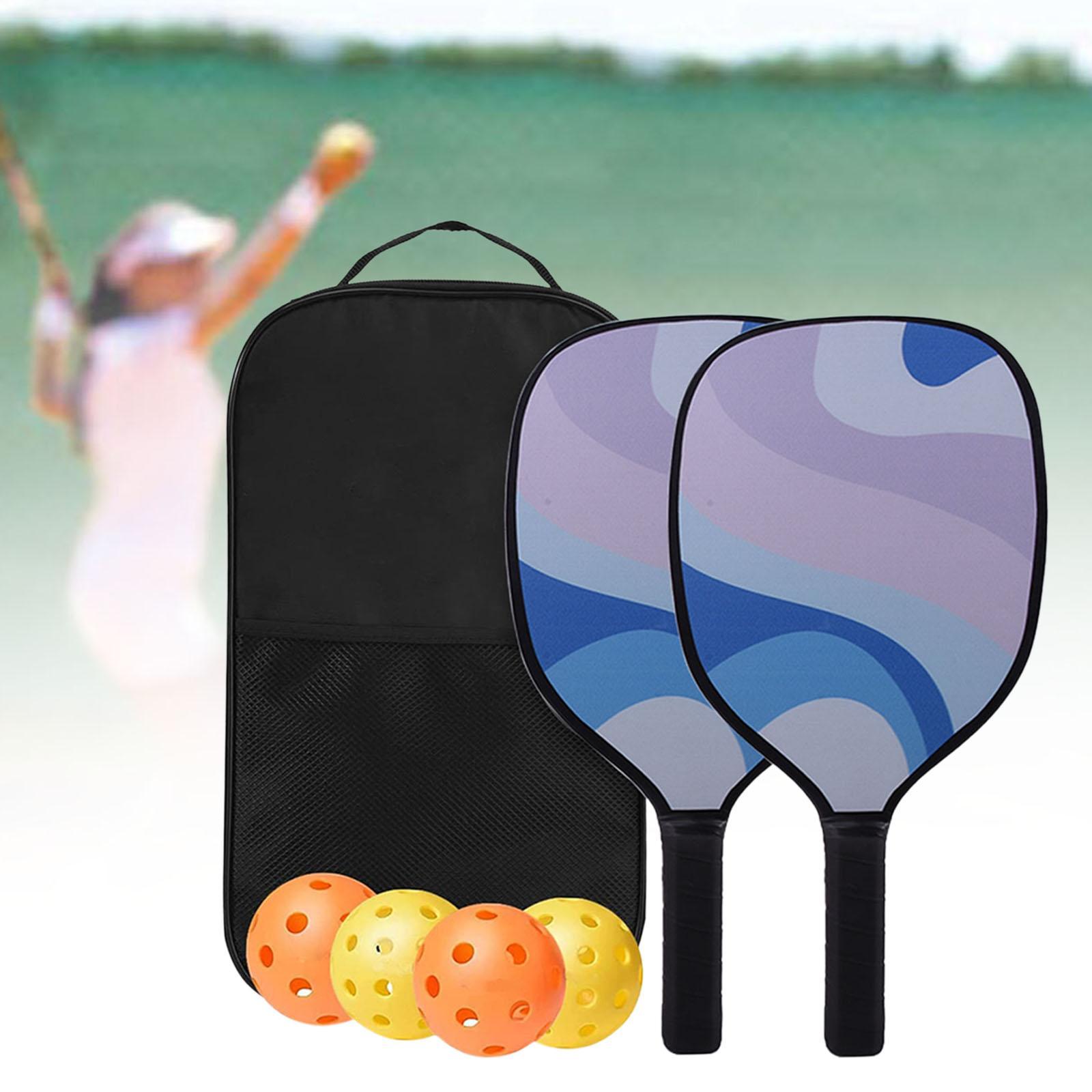 Pickleball Paddles Sets, Anti Slip Sweat Absorbing Comfort Grip, Pickleball Set of 2 with 4 Balls and 1 Bag