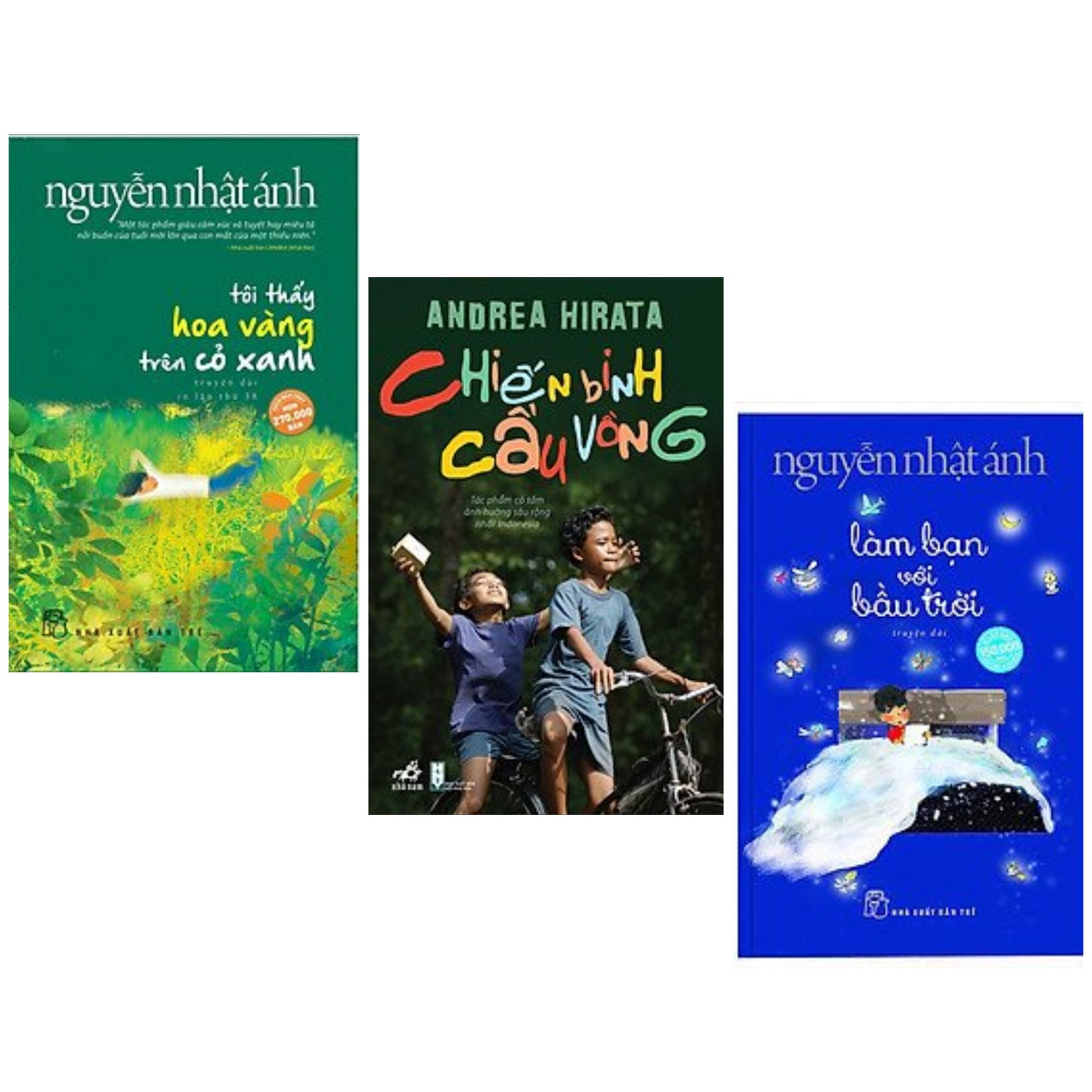 Bộ 3 cuốn sách văn học cực hay: Chiến Binh Cầu Vồng + Tôi Thấy Hoa Vàng Trên Cỏ Xanh + Làm Bạn Với Bầu Trời