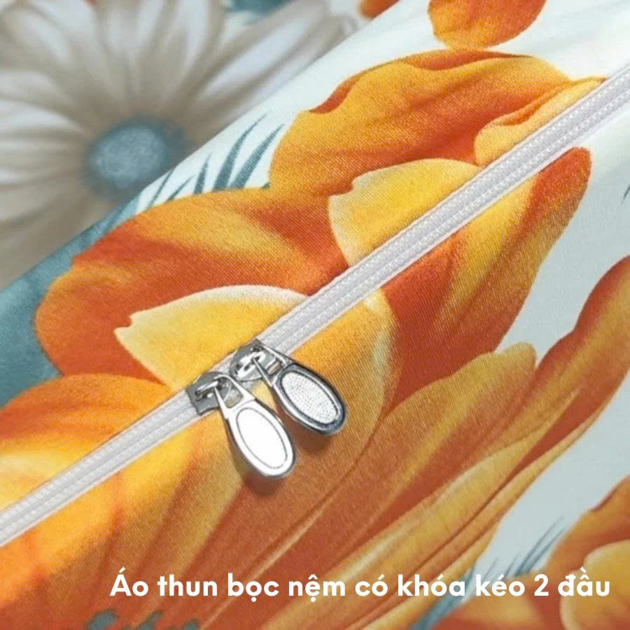 áo Bọc nệm 2 mặt  thun hàn quốc có dây kéo ,  bảo vệ tấm nệm luôn mới , đủ size, chọn màu