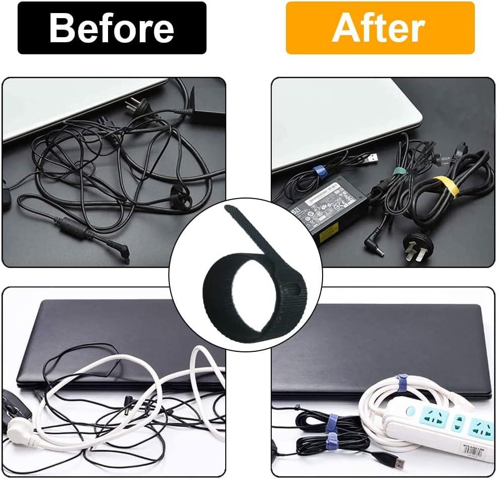 Bộ 50 Dây Nylon Có Thể Tái Sử Dụng Dây Cáp, Có Thể Điều Chỉnh Móc và Vòng Cáp Dây Cho Dây Và Quản Lý Cáp Dây Cáp Màu Đen