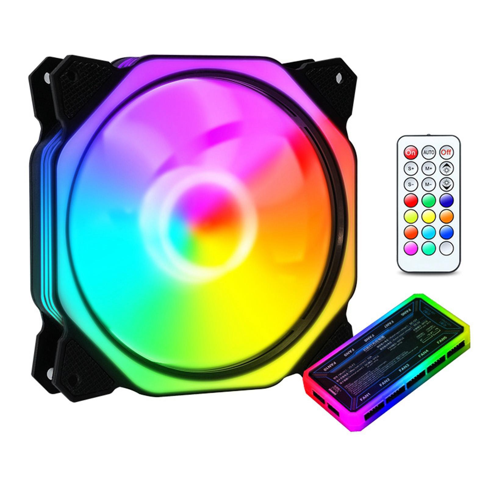 Case Fan RGB Lighting 120mm with Independently-Controlled LEDS, Absorbing Rubber Pads, PWM Static Pressure for Computer Case & Liquid Radiator