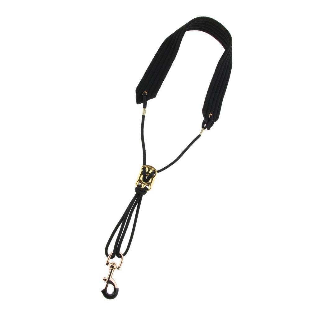 Black Saxophone Sax Neck Strap with Metal Hook for Saxophone Accessories