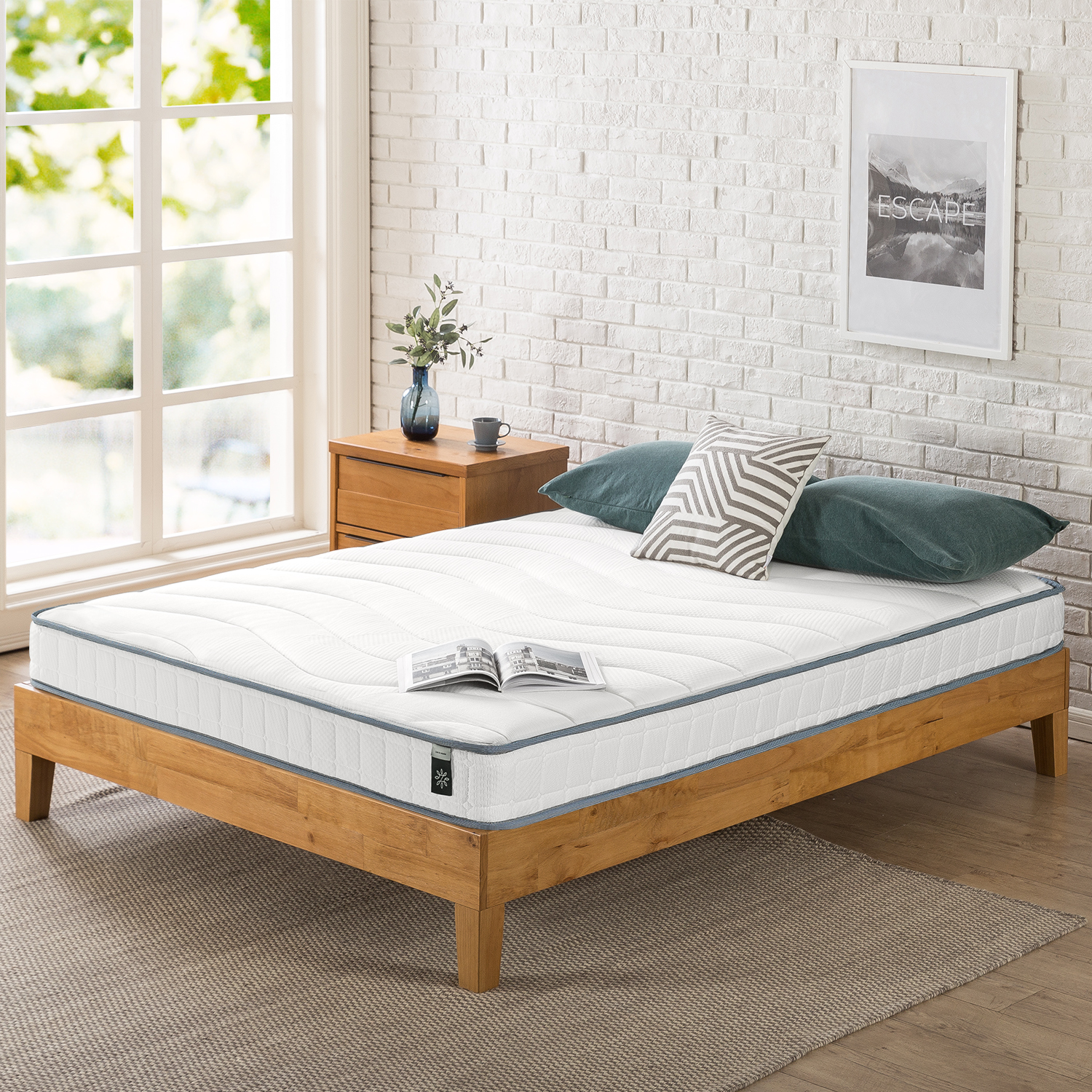 Nệm Lò Xo Cao Su Liên Kết Zinus 18cm Bonnel Mattress